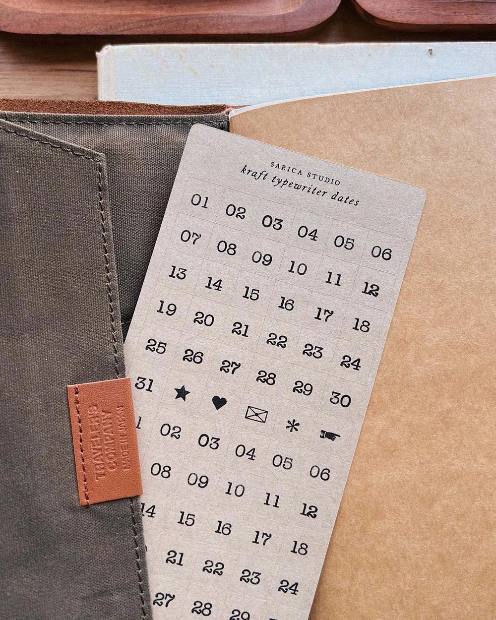 Sarica Studio Kraft Typewriter Date Stickers gift