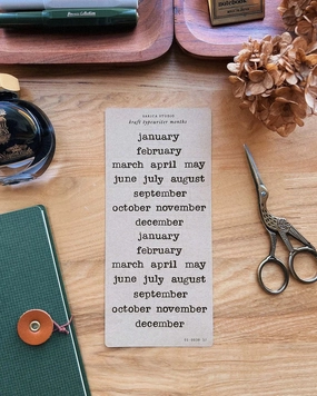 Sarica Studio Kraft Typewriter Month Stickers nonslip ergonomic