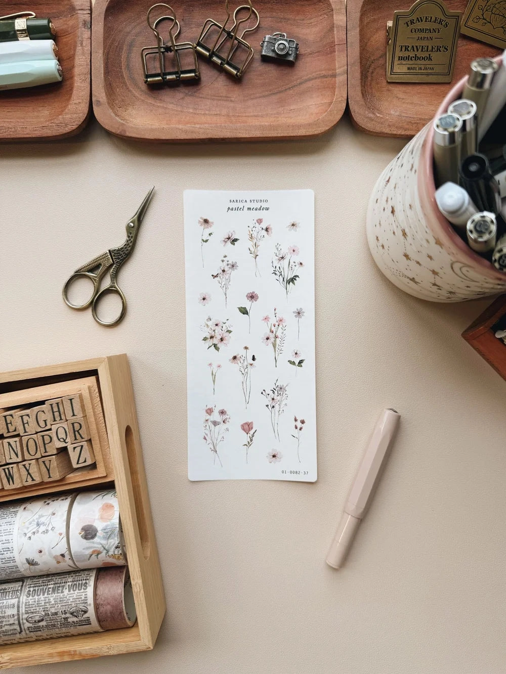 synthetic ergonomic Sarica Studio Pastel Meadow Stickers