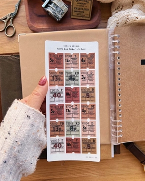 rugged Sarica Studio Retro Bus Ticket Stickers