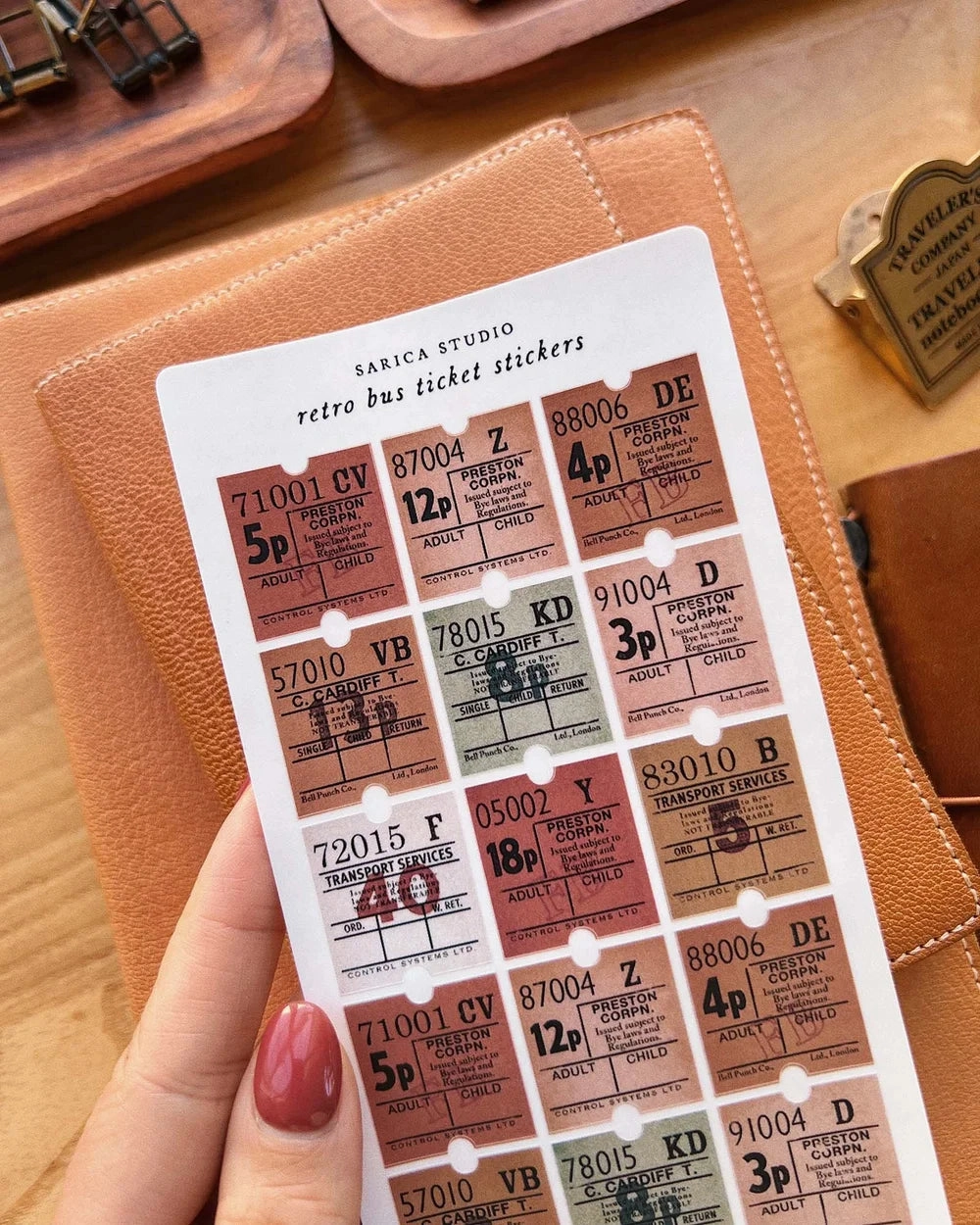 mini Sarica Studio Retro Bus Ticket Stickers