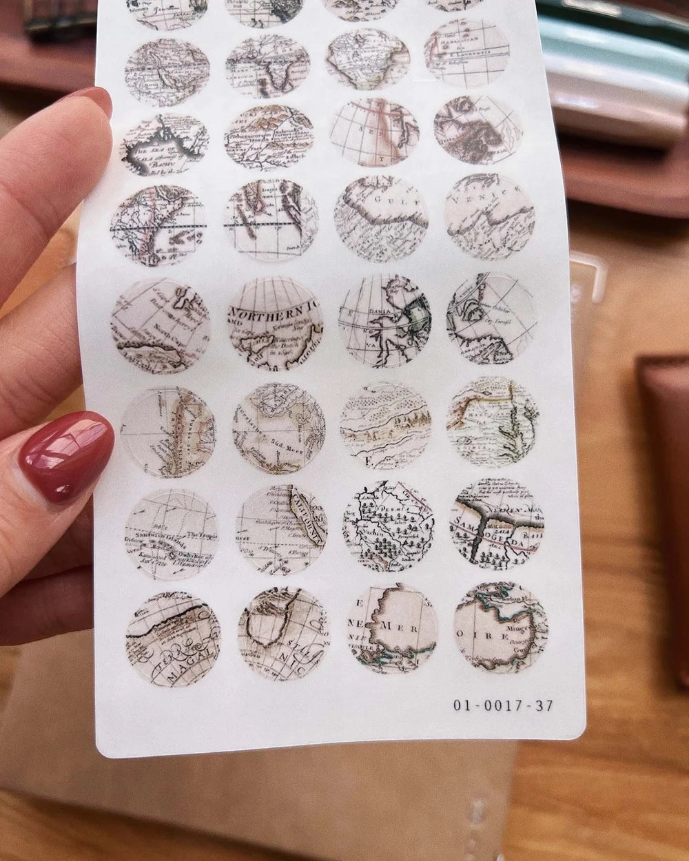 Sarica Studio Vintage Map Dot Stickers quickdry solid