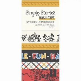 Say Cheese Classic Mouse Washi Tape Set collapsible