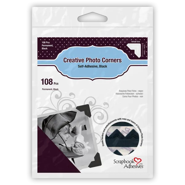 expandable Scrapbook Adhesives  Creative Photo Corners Black