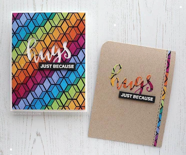 Script Words Die Set portable glossy