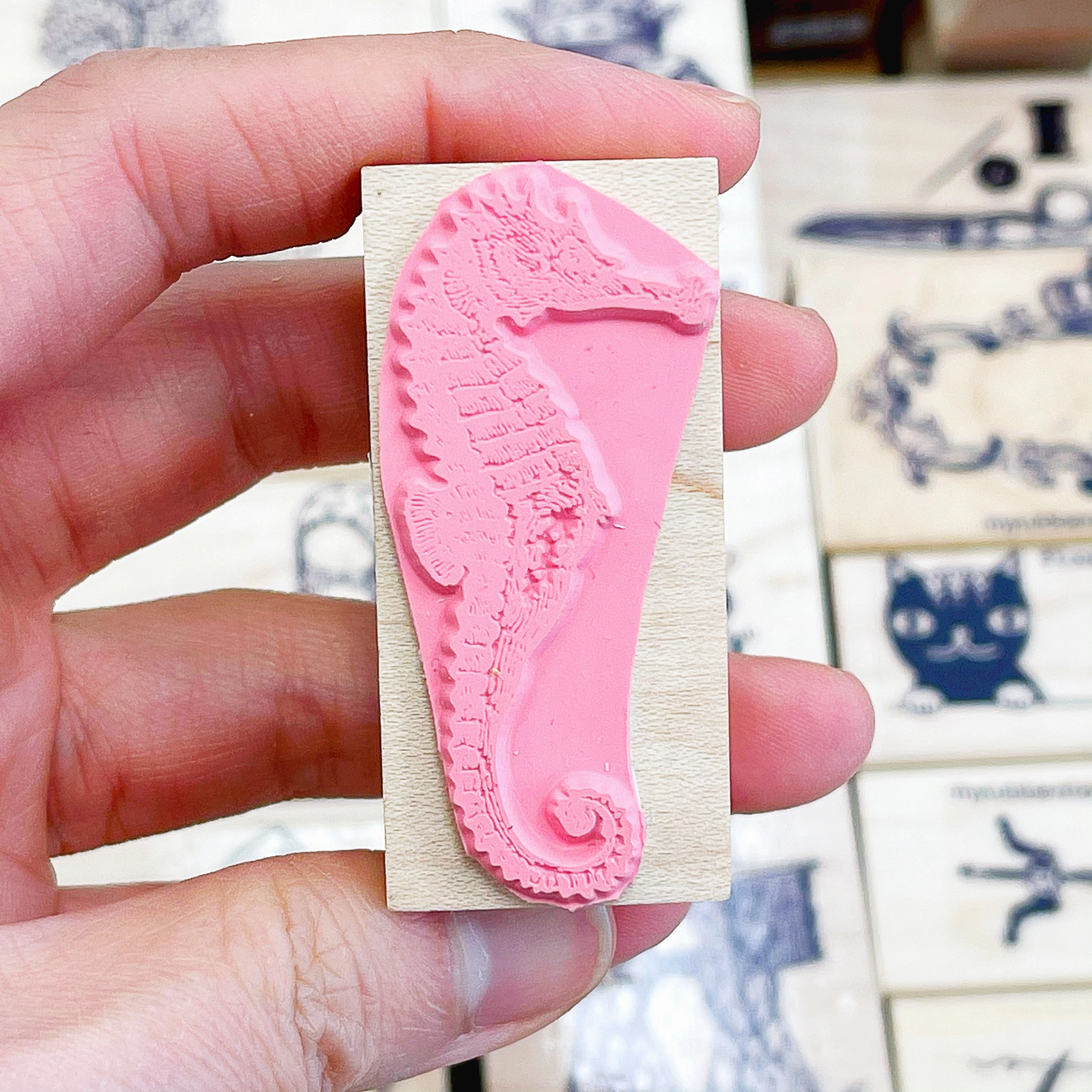 durable flexible Seahorse Rubber Stamp