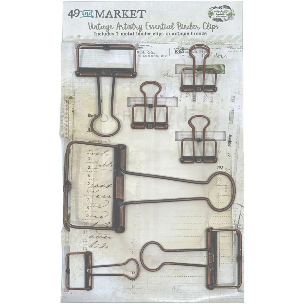 49 And Market Vintage Artistry Essential Binder Clips finest muted