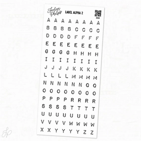 new Alpha White Label Letter Vinyl Sticker Sheet