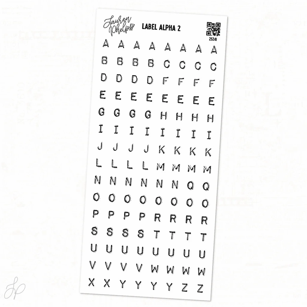 new Alpha White Label Letter Vinyl Sticker Sheet