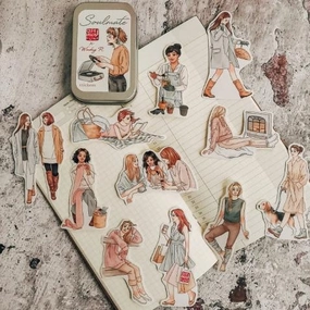Cafe Analog X Windry R - Soulmate Girls Stickers In Tin neutral