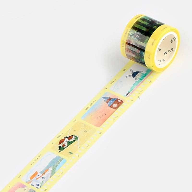Light Yellow Film Washi Tape Clear Bgm short giant
