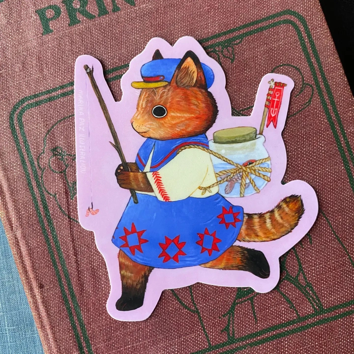 bright robust Marika Paz Vinyl Sticker - Fisher Cat