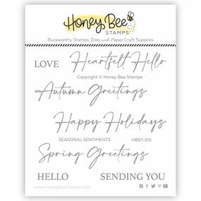 Seasonal Sentiments - 3X3 Stamp Set flexible