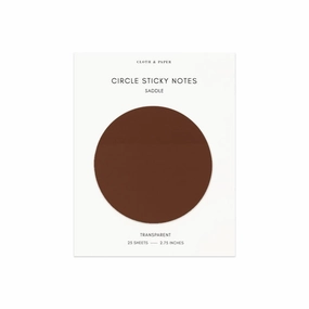 linen Transparent Circle Sticky Notes | Saddle