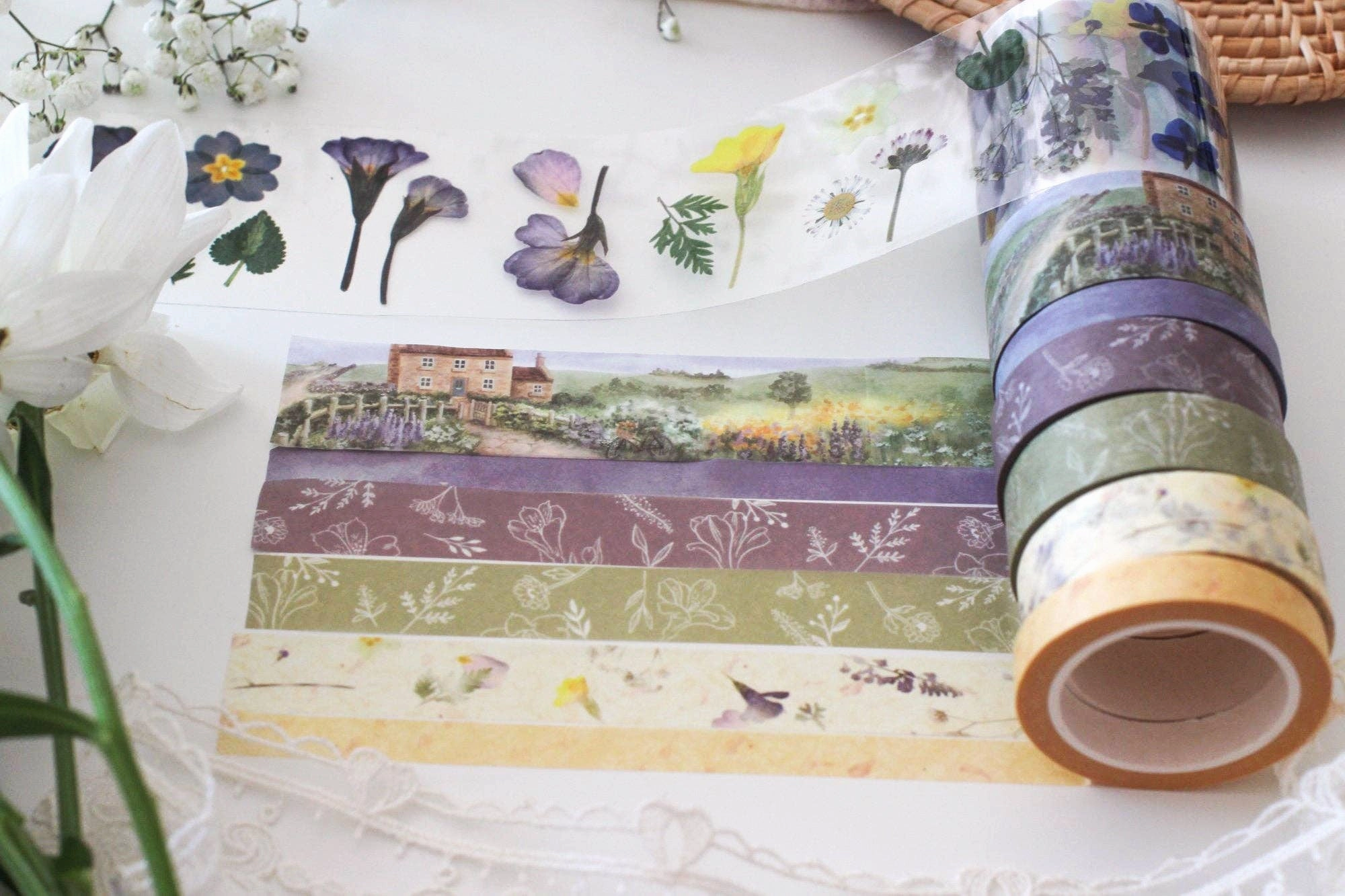 Secret Garden Washi Tape Note & Wish bronze refillable