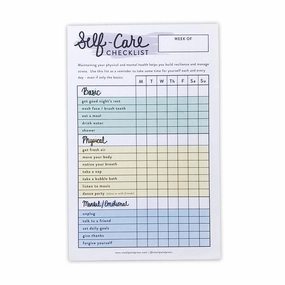 Self Care Checklist Tracker Notepad daily