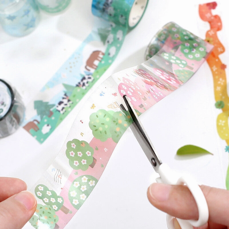 leather solid Serene Town Pet Clear Tape Bgm