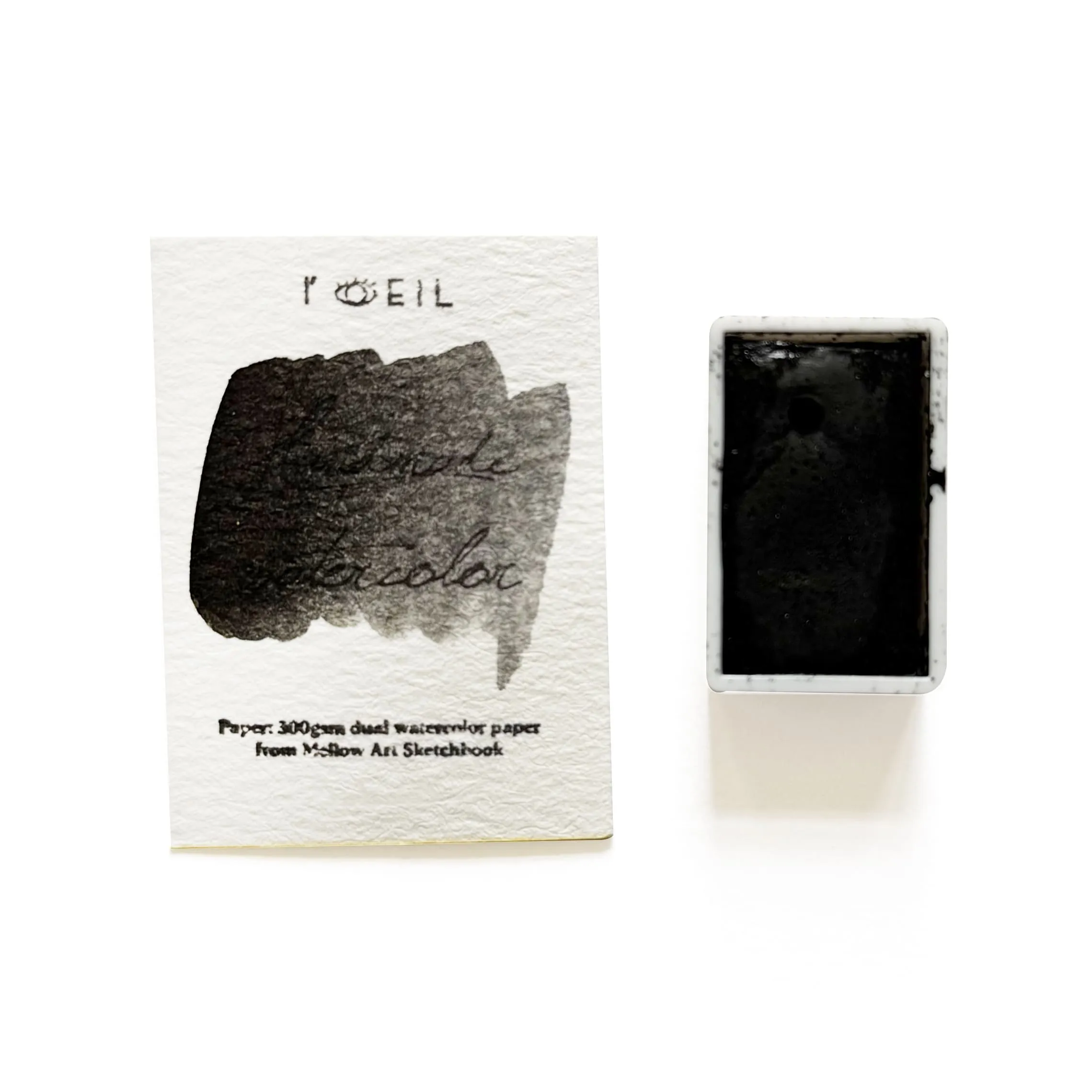 collapsible giant Lamp Black Pbk7 - Artist Grade Handmade Honey Based Watercolor Paint Full Pan 3.2Ml