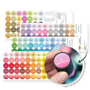 bronze Small Ink Blending Brush Label Set - All Crisp Dye Ink Colors (4 Sheets)