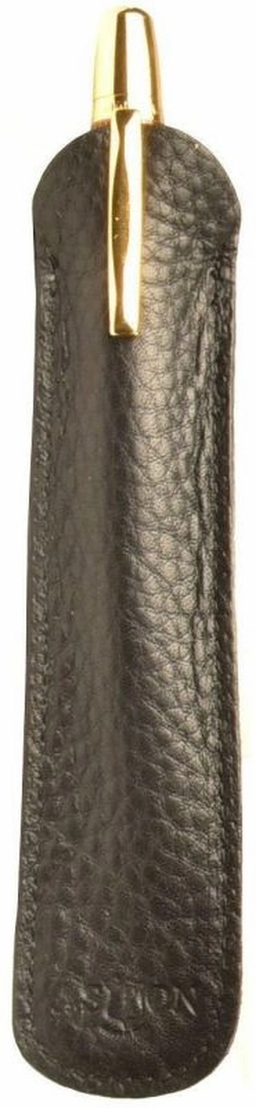 Aston Leather 1 Pen Slip Black wooden