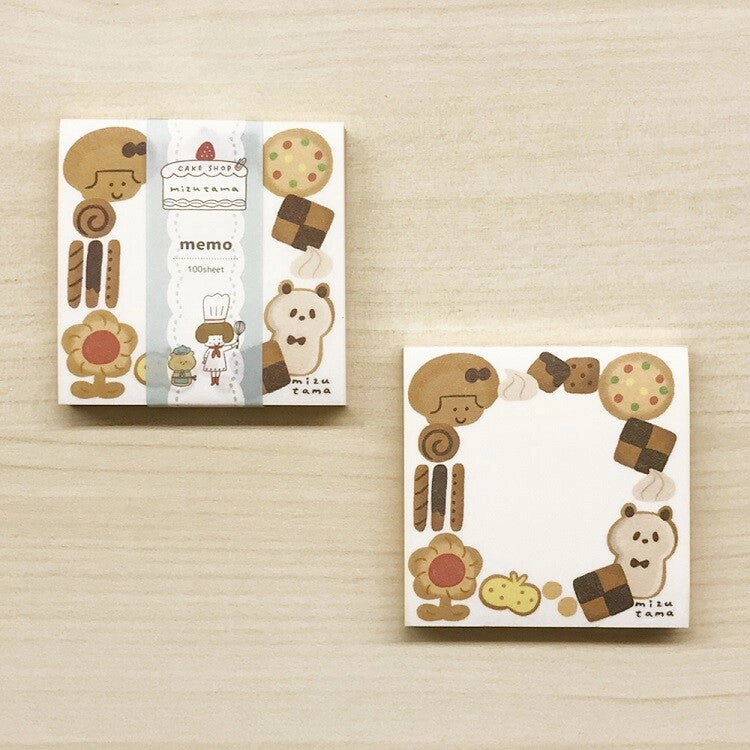 Cookies Cake Shop Mizutama Memo Pad basic