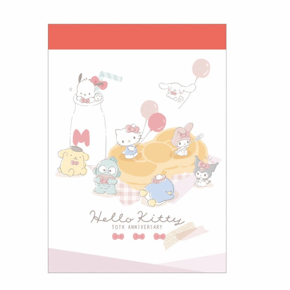 cotton Hello Kitty 50Th Anniversary Memo Pad