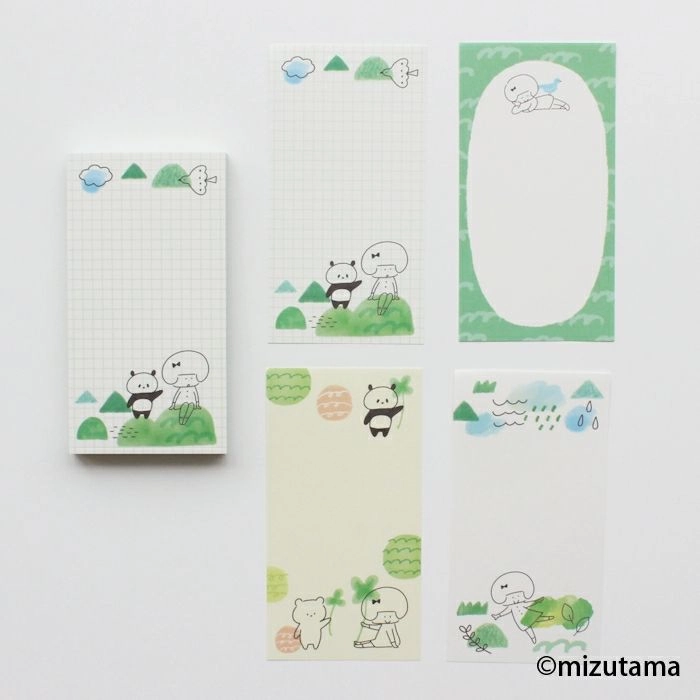 shiny handy Kokoro Moyou Slim Memo Pad - Breeze