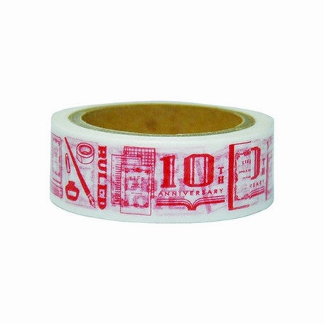 budget shiny Life Washi Tape 10Th Anniversary Limited Edition - Vermilion (Red)