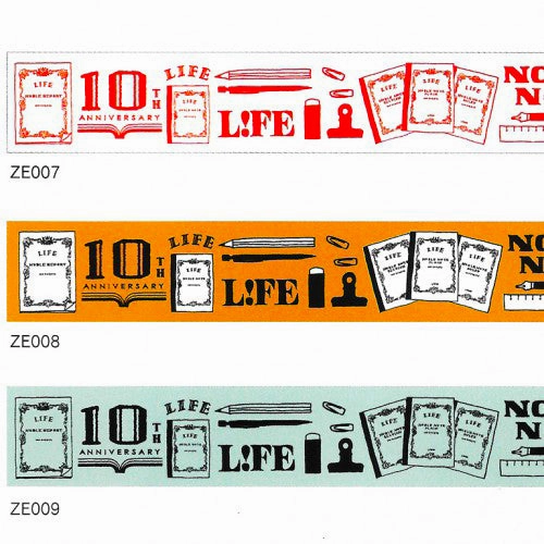 wide alloy Life Washi Tape 10Th Anniversary Limited Edition - Vermilion (Red)