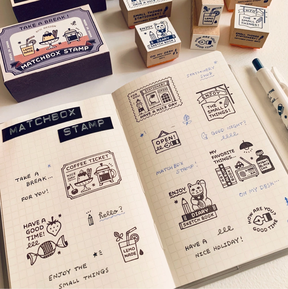 Matchbox Stamp Stationery Store - Sanby X Eric Small Things wooden sealed