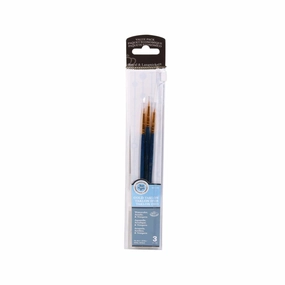 Set Of 3 Detail Gold Taklon Paintbrushes multipack