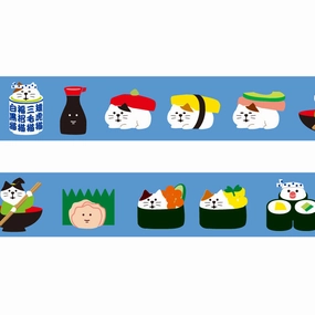 waterproof wide Papier Platz X Concombre Washi Tape - Sushi