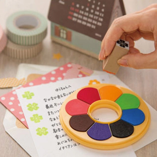 ergonomic Shachihata Irodori Stamp Pad - Donut Type