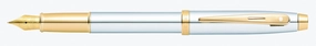 synthetic resilient Sheaffer 100 Bright Chrome And Gold Trim Fountain Pen
