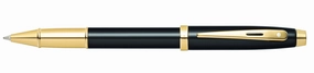 Sheaffer 100 Glossy Black And Gold Trim Rollerball Pen classic