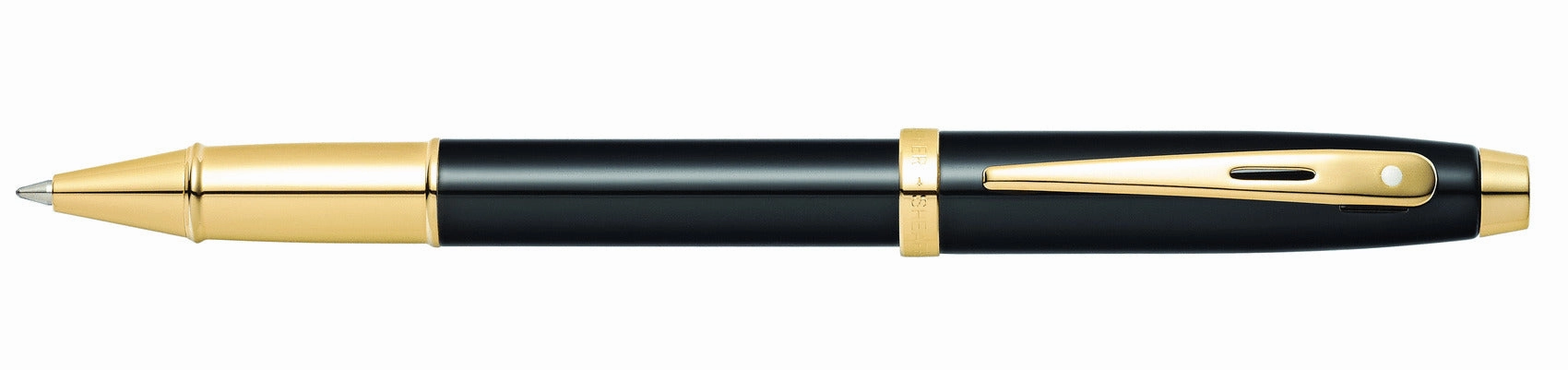 Sheaffer 100 Glossy Black And Gold Trim Rollerball Pen classic
