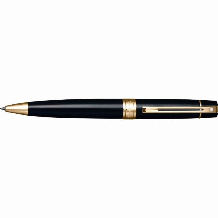 compact Sheaffer 300 Black & Gold Ballpoint Pen