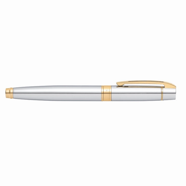 Sheaffer 300 Chrome With Gold Tone Trim Rollerball Pen small bold
