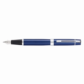 latest Sheaffer 300 Glossy Blue Lacquer W/Chrome Plated TrimFountain Pen