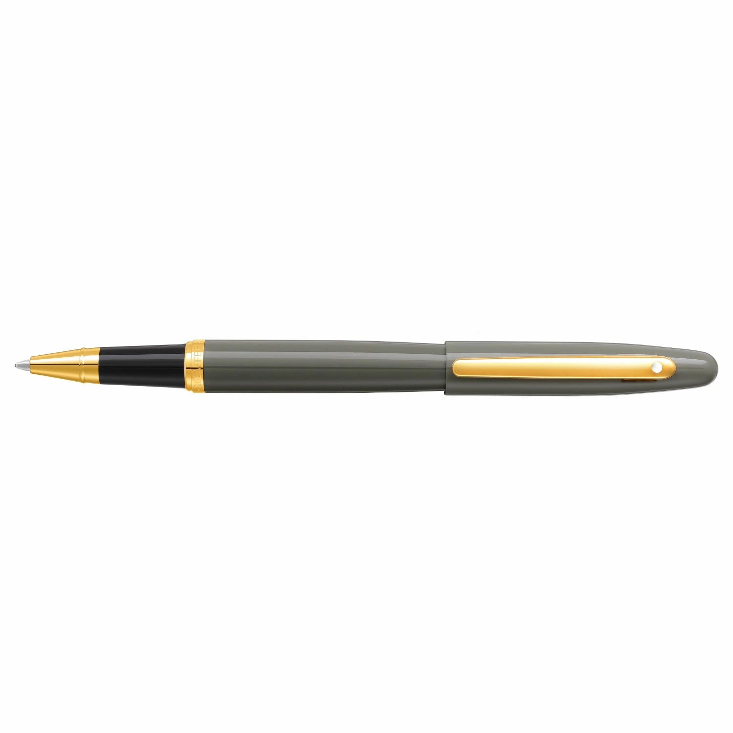 rubber Sheaffer Vfm Light Gray And Pvd Gold Trim Rollerball Pen