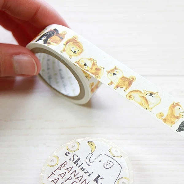 colorful Shiba Inu Washi Tape Banana Paper