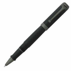 wide retractable Aurora Talentum Full Black Rollerball Pen