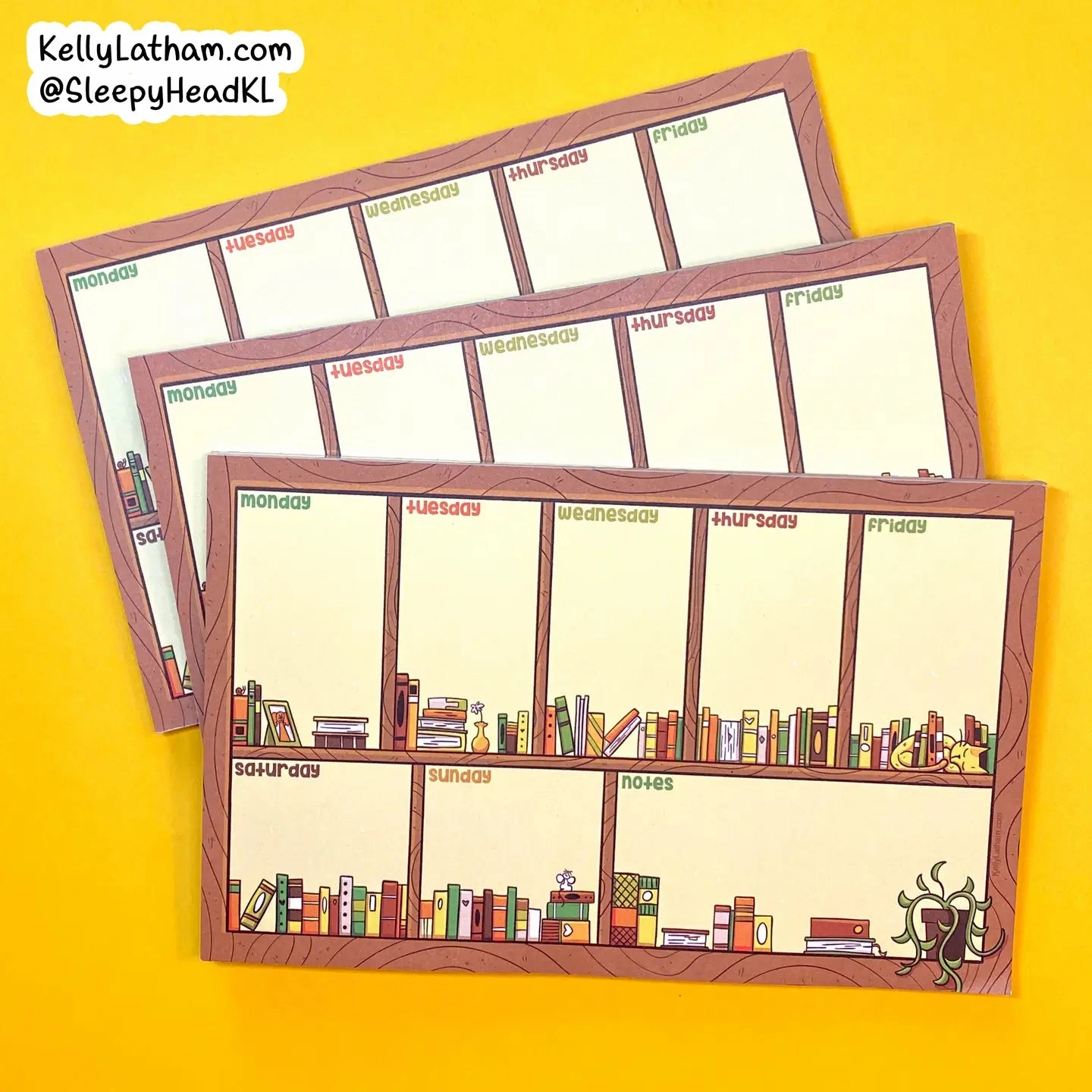 Bookshelf Notepad Weekly Planner daily synthetic