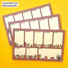 Bookshelf Notepad Weekly Planner daily synthetic