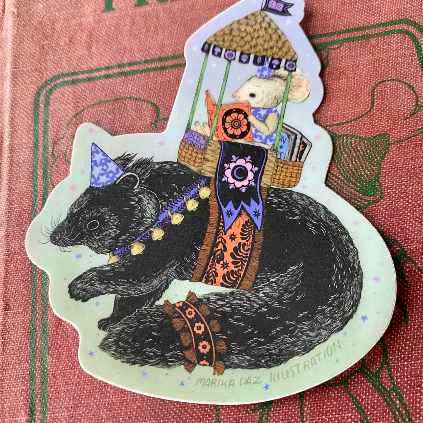 Marika Paz Vinyl Sticker - Booksworth And The Binturong eco rubber