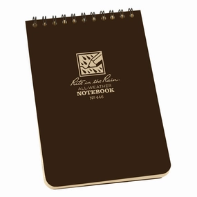 fiber wide Rite In The Rain Spiral Notebook- Brown- 4X6