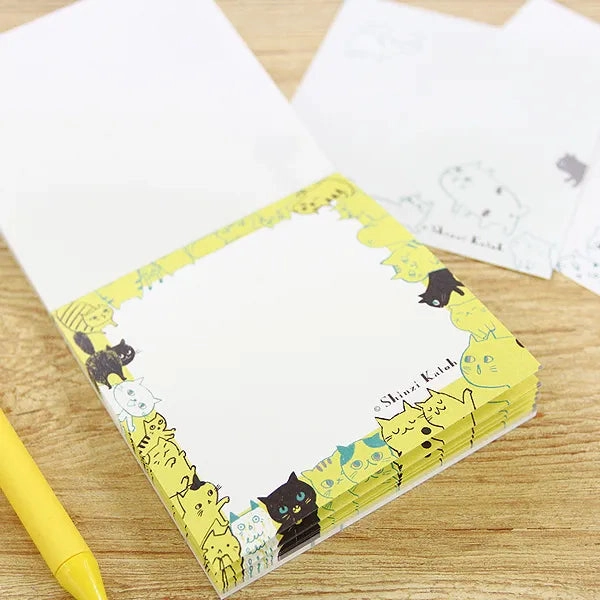 round Shinzi Katoh Memo Pad - Cat Hill Yellow