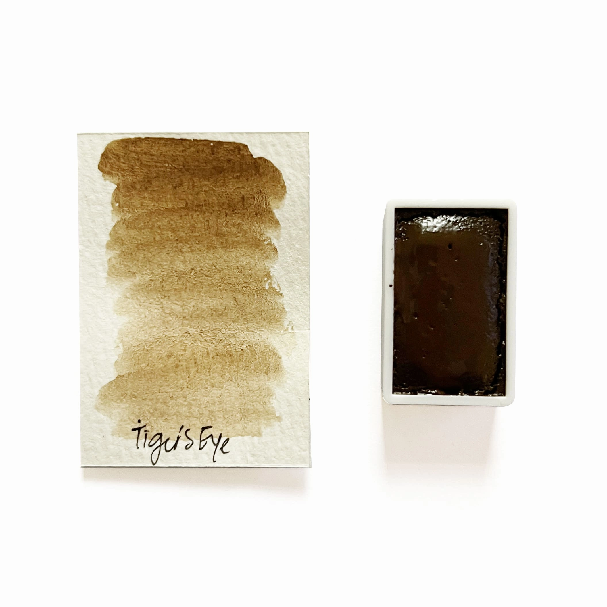 minimalist sealed Tiger'S Eye (Mineral) - Artist Grade Handmade Honey Based Watercolor Paint Full Pan 3.2Ml
