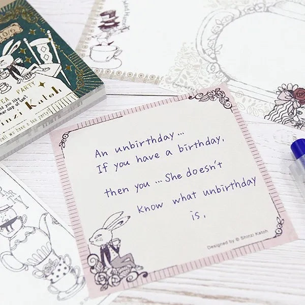 plastic Shinzi Katoh Memo Pad - Mad Tea Party