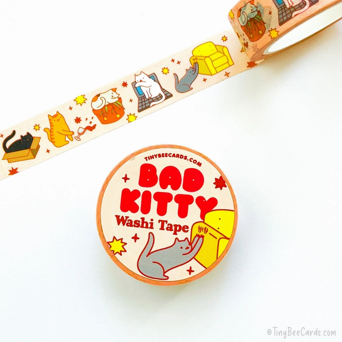 Bad Kitty Mischief Washi Tape solid resin